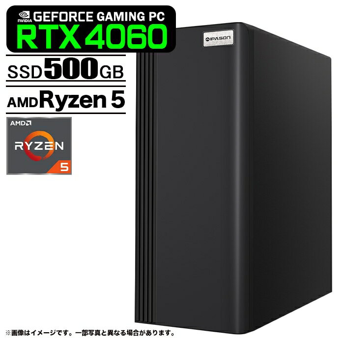 ߥPC ǥȥåץѥ PASOUL S3 ֥å GeForce RTX4060 AMD Ryzen5 4500 Wind...