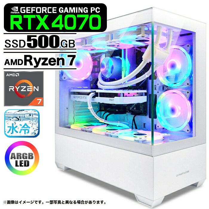 ߥPC ǥȥå GP-V3 ۥ磻 ԥ顼쥹 GeForce RTX4070 AMD Ryzen7 7800X3D Win...