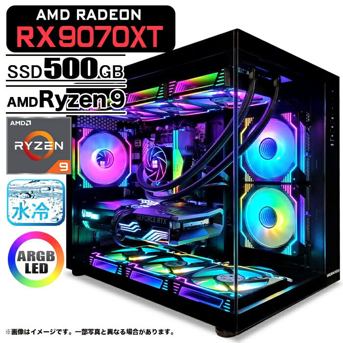 ߥPC ǥȥåץѥ ˼ GMQ360 ֥å AMD Radeon RX9070XT AMD Ryzen9 9950...