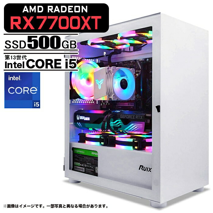 ߥPC ǥȥåץѥ ۥ磻 ץ졼 AMD Radeon RX7700XT 13 Intel Corei5 13...