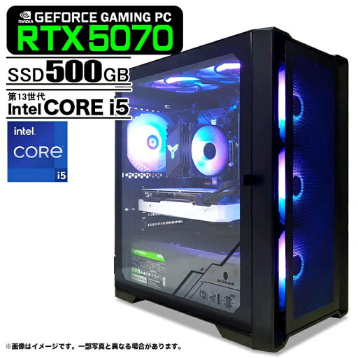 ゲーミングPC デスクトップパソコン ブラック メッシュ GeForce RTX5070 第13世代 Intel Corei5 13400F Win11 SSD500GB メモリ16GB 新品1年保証 ゲーミングPC デスクトップパソコン ブラック メッシュ GeForce RTX5070 第13世代 Intel Corei5 13400F Win11 SSD500GB メモリ16GB 新品1年保証