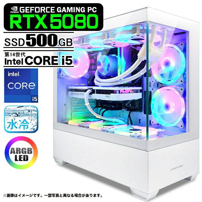 �Q�[�~���OPC �f�X�N�g�b�v�p�\�R�� �C�i�[ GMQ360 �z���C�g GeForce RTX5080 ��14���� Intel Corei5 14400F Windows11 NVMe M.2 SSD500GB ������16GB CPU����t�@�� �Q�[�~���O�p�\�R�� e�X�|�[�c PASOUL ��