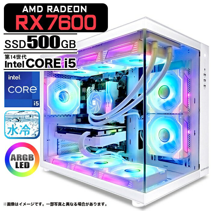 ゲーミングPC デスクトップパソコン 海景房 GMQ360 ホワイト AMD Radeon RX7600 Intel Corei5 14400F W..