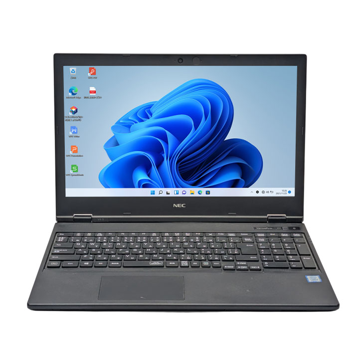 【中古パソコン】NEC VersaPro VKT16X-5 中古ノート Win11 第8世代 テンキー カメラ [Corei5 8265U メモリ8GB SSD512GB 無線 テンキー 15.6型]:良品