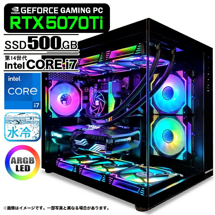 乐天商城 - ゲーミングPC デスクトップ 海景房 GMQ360 ブラック GeForce RTX5070Ti 第14世代 Intel Corei7 14700F Win11 SSD500GB メモリ16GB CPU水冷ファン