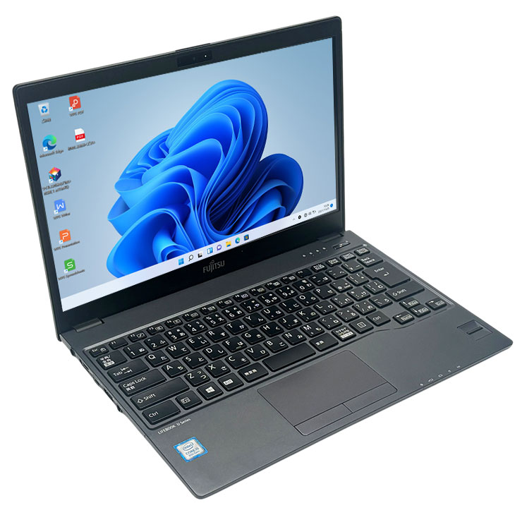【中古パソコン】富士通 LIFEBOOK U938/S ブラックノート Office Win11 第8世代[Core i5 8250U メモリ8GB SSD256GB 無線 カメラ 13.3型]:良品