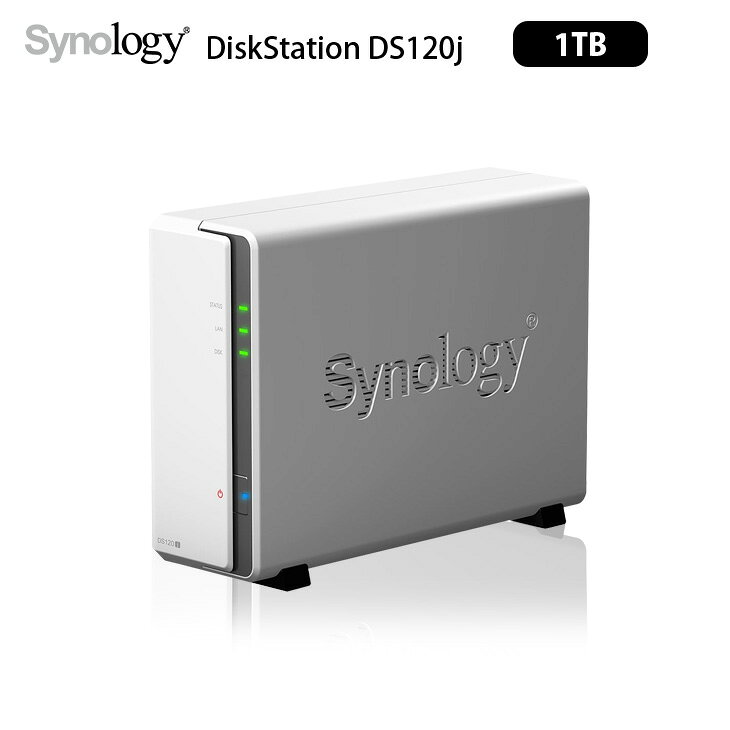 801GB〜1.0TB - Synology DiskStation DS120j 初心者にも最適 1ベイNAS デュアルコア(Marvell Armada 3720 88F3720) メモリ512MB HDD1TB(1000GB×1）付属