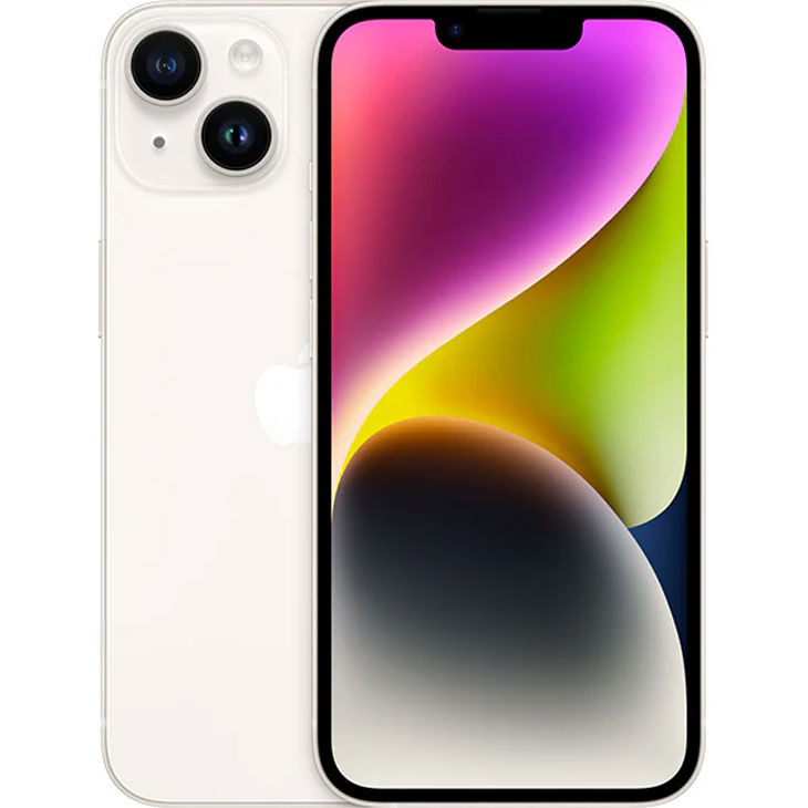 中古パソコン販売のワットファンの【中古iPhone】Apple iPhone14 MPUQ3J/A A2881 Docomo SIMロックなし 本体 128GB SuperRetinaXDR FaceID [A15 6.1インチ iOS26 スターライト　］：良品｜アングル3