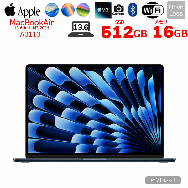 楽天市場】macbook air m3 16gb 512の通販