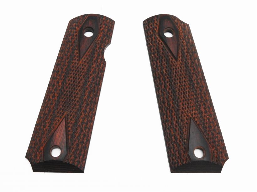 Rakuten - 【中古】[メーカー不明] M1911_ガバメント用 木製グリップパネル ダイヤチェッカー ローズレッド【ランクA・欠品なし】