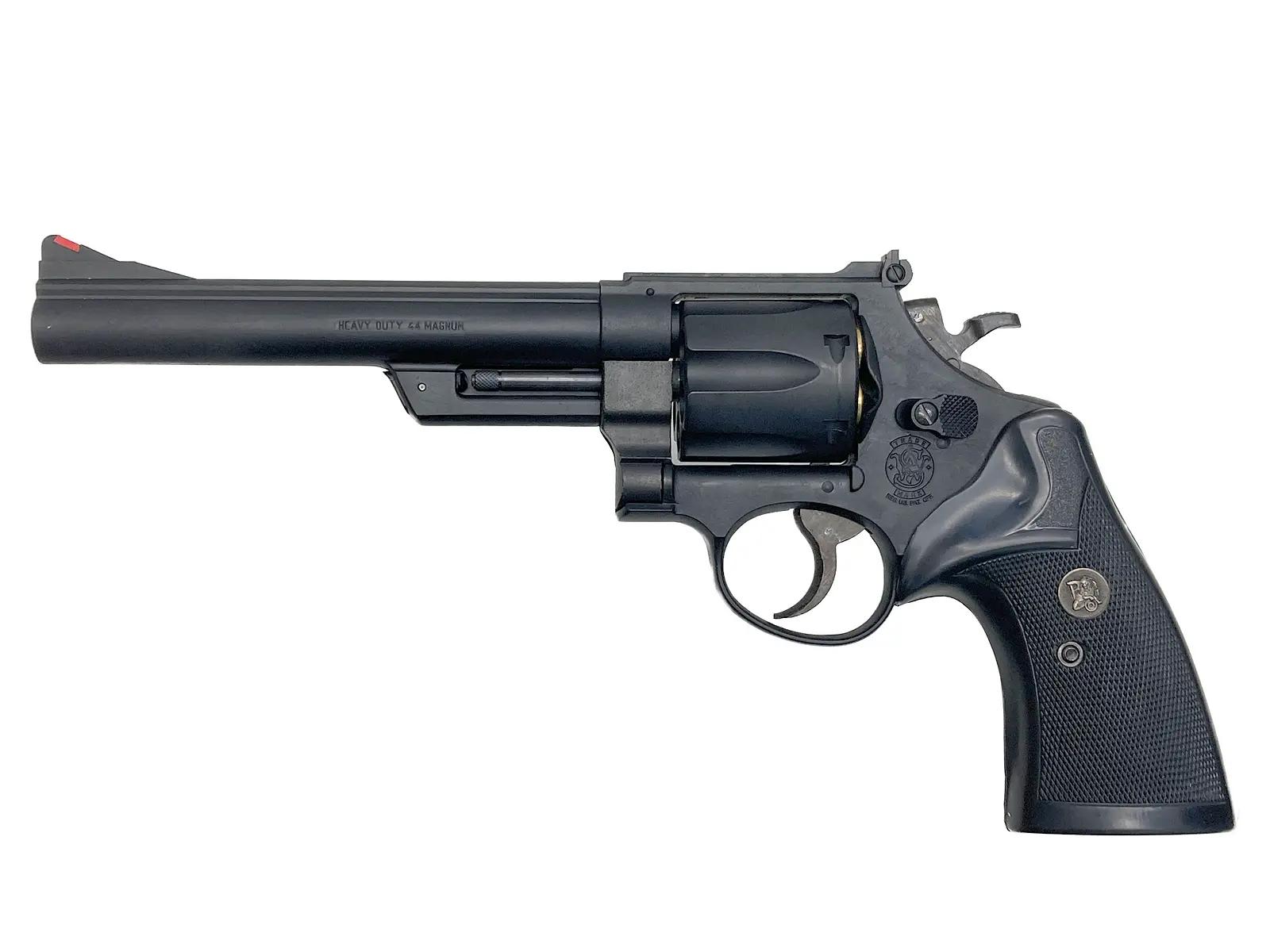 エアガンドットジェーピーの【中古】[MGC] S&W M29 .44マグナム 6.5インチ HW パックマイヤーグリップ装備 発火モデルガン【ランクB・外箱 本体のみ 箱に傷みあり】｜アングル2