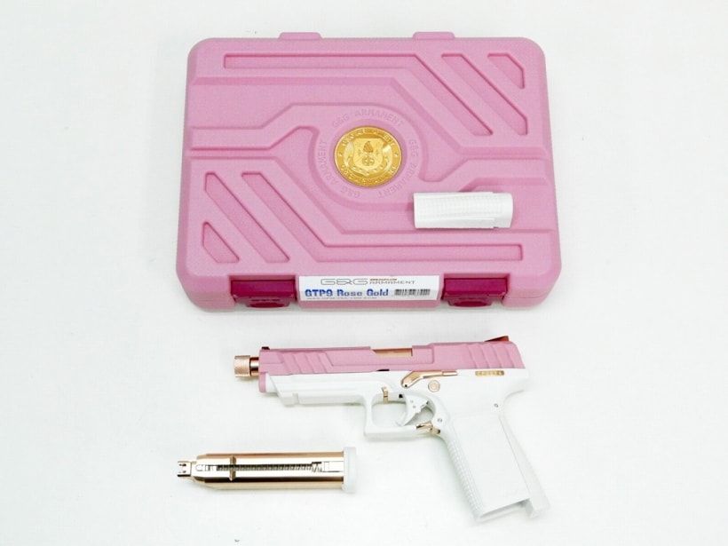 エアガンドットジェーピーの【中古】[G&G] GTP9 Rose Gold ローズゴールド GBB ガスガン【ランクA・欠品なし 箱に傷みあり】〔夏のボーナスで〕｜アングル2