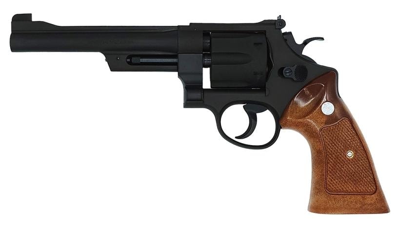 エアガンドットジェーピーの【中古】[タナカワークス] S&W M27 “The .357 Magnum” 6インチ レジスタードマグナム HW 発火モデルガン【未発火・ランクA・極美品 欠品なし】〔夏のボーナスで〕｜アングル2