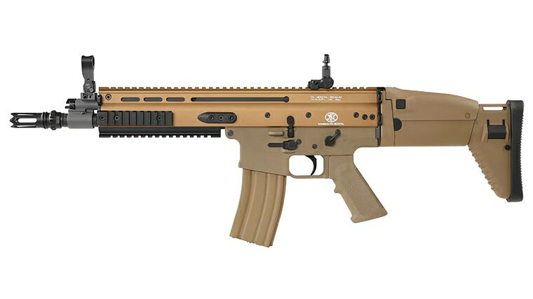 CYMA/CYBERGUNよりFN Herstal社公認の電動ガン、FN SCAR-Lがフルメタル仕様・電子トリガー搭載で登場！【取寄ご対応】問屋・メーカーの在庫確認が必要な商品です。通常7〜30営業日ほどで発送します。メーカー在庫がない場合は店舗都合キャンセルとします。この商品の他の状態CYMAの他の商品中国製の商品★☆トイガン本体購入の方にプレゼント☆★CYMA/CYBERGUNよりFN Herstal社公認の電動ガン、FN SCAR-Lがフルメタル仕様・電子トリガー搭載で登場！ 　 フルメタル製で質感○！オフィシャルライセンスによる刻印など忠実に再現！ ギア比は18：1とスタンダードな仕様。8mm金属軸受と気になる部分はしっかり押さえ、カスタムベースとしても最適。 Eshooter Kestrel V2 BASIC 電子トリガーが組み込み済み。 ハイダーやセレクター部分が次世代電動ガンとも異なるので、ビジュアル面でも他と異なる点もオススメのポイント！ 　 ・FN Herstal社公認 ライセンス品 ・材質：メタル/樹脂 ■Kestrel V2 Basic機能概要： ・5段階調整プリコッキング ・プリコッキング自動補正 ・アクティブブレーキ ・スリープモード ・低電圧警告機能 ・バッテリー保護 ・サイクル検知 ・MOSFET ・ブラシレスモーター対応 　システムセミ・フルオートリソースLiPo 7.4Vバッテリー収納位置ストックバッテリー形状スティックバッテリーコネクタミニコネクタ