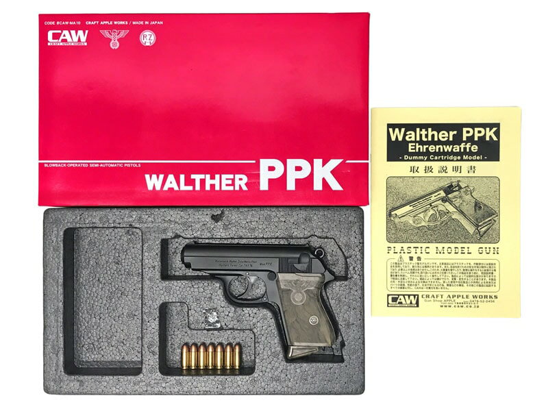 【中古】[CAW] 戦前型 ワルサー PPK エーレンヴァッフェ ブラック HW モデルガン【ランクB・欠品なし】