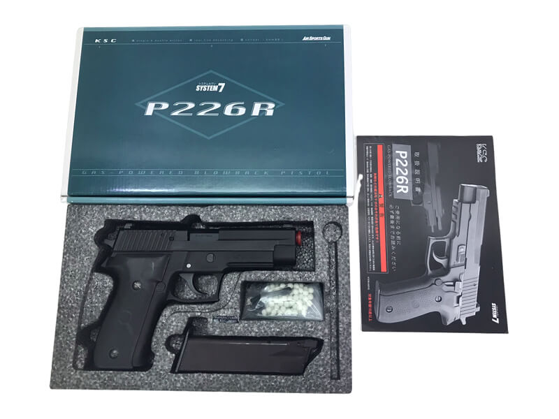 KSC SIG P226R HW システム7 HOGUE製ラバーグリップ ガスブローバック/ 中古 ランクB/説明書欠品/ガスガン