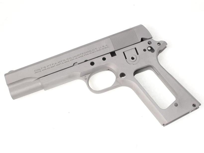  1911ナショナルマッチ アルミスライド&フレーム SVカラー リアル刻印 M1911-04(M)SV/ ランクAA/欠品なし/カスタムパーツ