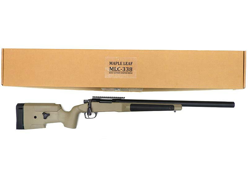 Maple Leaf MLC-338 ボルトアクションスナイパーライフル エアコッキング DX. Edition FDE/ 中古 ランクA/欠品なし/エアガン