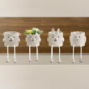 ガーデニング オーナメント 置き物 植木鉢 鉢植え アニマル エクステリア 動物モチーフ くま ねこ うさぎ ふくろう アビテ Habiter レストポット か...