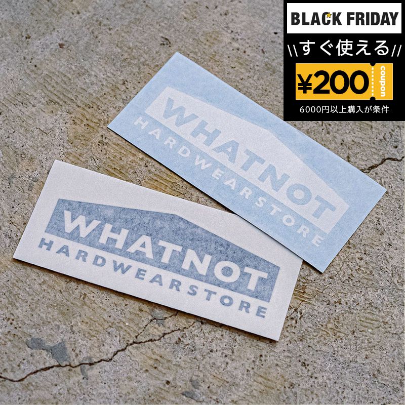 ワットノット WHATNOT HARDWEAR STORE ORIGINAL CUTTING STICKER カッティングステッカー ステッカー シール オリジナルステッカー 車 屋外対応 耐水 ロゴ ワットノットロゴ CS-01-WH 4962308972259 CS-01-BK 4962308972266