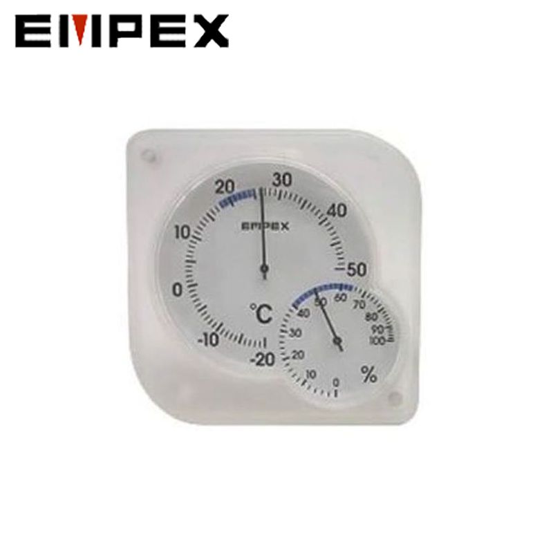 エンペックス EMPEX 温度計 湿度計 気象計 温湿度計 TM-5601 シュクレmidi 置・掛兼用 温・湿度計 置き掛け兼用 壁掛け 置き型 卓上用 クリアホワイト 保育園 幼稚園 介護施設 病院 学校 ペット ゲージ 4961386560105のサムネイル