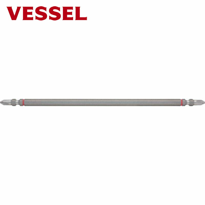 ベッセル VESSEL ドライバービット +2 プラス 40V対応 問題解決ビット ブレない両頭ビット +2×200 1本 DC142200 4907587029263