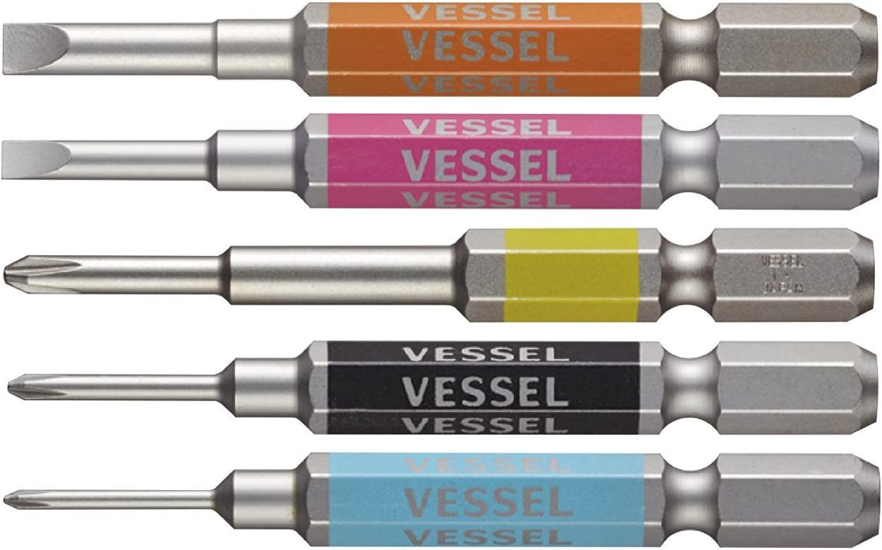 ベッセル VESSEL 40V対応 剛彩ビット 5本組 片頭 00 0 1 -3 4-×65 GS5P-03 精密ビット ビット 先端工具 工具 ドライバー 4907587336613