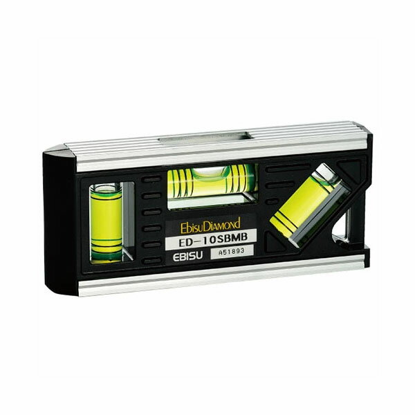 エビス 設備レベル ブラック 黒 水平器 EBISU 水平 垂直 45度 45° 斜め 勾配測定 勾配 計測 磁石 マグ..