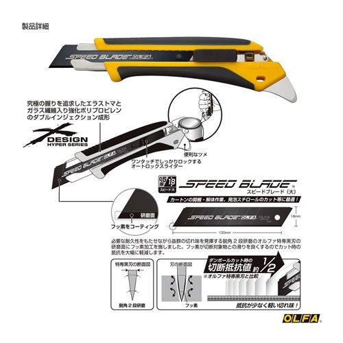 オルファ OLFA カッターナイフ カッター 切れ味抜群 スピードハイパーAL型 227B 大工道具 工具 小刀 4901165203137 whatnot-11650514 WHATNOT サンプル画像2