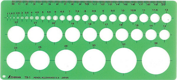 シンワ測定 テンプレート 円定規 中 TA-1E
