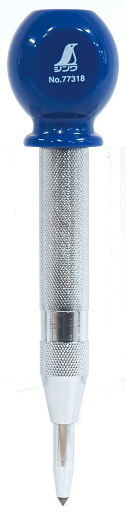 シンワ オートポンチ 転がり防止グリップ付き L 77318