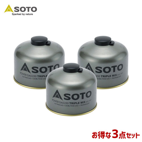 SOTO/ソト パワーガス3点セット アウトドア・キャンプ用品 福袋 SOD-725Tx3