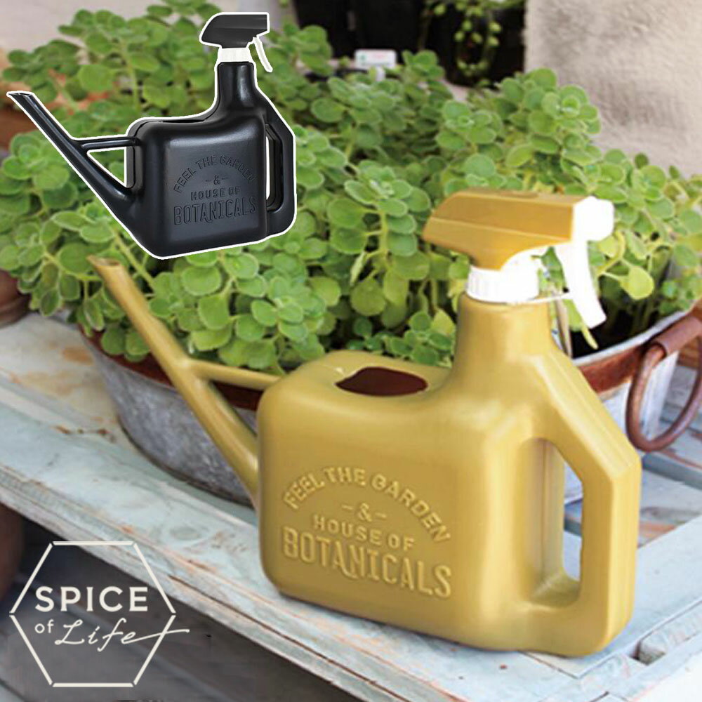 【在庫限り】 SPICE スパイス ガーデニング じょうろ 水やり 1.6L 霧吹き ミスト スプレー 一体型 霧吹き付き ジョーロ 園芸 おしゃれ 観葉植物 スプレースプリンクラー ブラック 黒 オリーブ 1600ml 1.6リットル ガーデニング ガーデニング雑貨 ガーデン用品のサムネイル