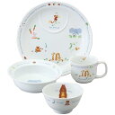 NARUMI(ナルミ) 子供用 食器セット みんなでたべよっ! 4点セット すくいやすい食器 出産祝い お食い初め 離乳食 ギフト オーブン 電