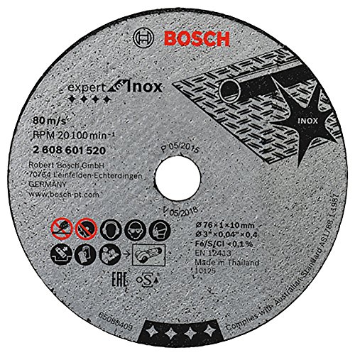 BOSCH(ボッシュ) GWS10.8-76V-EC ディスクグラインダー コー ステンレス用 切断砥石 替刃 替え刃 (76 x 10 mm, 3 Inch) 【5枚セット