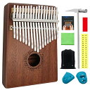 FINETHER カリンバ 親指のピアノ アフリカ楽器 Kalimba 17鍵のカリンバ 手作り木製 桃花木 木の色 癒し音楽 初心者入門用 音楽手引き