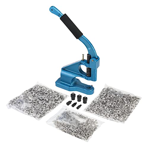 8MILELAKE ハンドプレス機 グロメット プレス機 3種類のダイ ホック打ち具 リベットマシン1500個のグロメットとアイレットの供給とロ