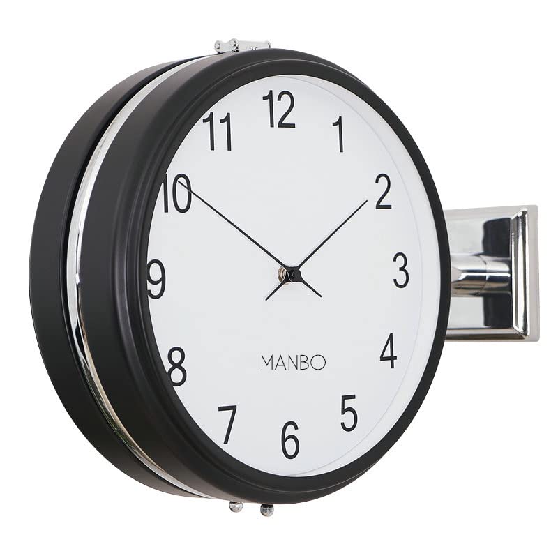 両面電波時計manbo-s 直径31cm 掛け時計 おしゃれ アンティーク 壁掛け時計 北欧 時計 インテリア