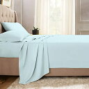 Pizuna コットンフラットシーツ シングル400スレッドカウント 梳毛ロングステープル綿100%サテン織り洗濯機で洗える高級フラットシ
