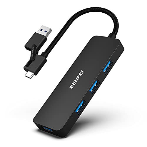 BENFEI USB 3.0 ハブ, 2-in-1 USB Type-A/Type-C接続対応, アルミニウム合金フレーム USB 3.0ポートを4..