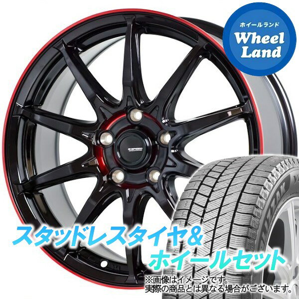 【20日(月)クーポンでお得!!】【タイヤ交換対象】スバル インプレッサG4 GK6～7 HOT STUFF Gスピード P-05R BK＆レッドクリア ブリヂストン ブリザック VRX3 205/50R17 17インチ スタッドレスタイヤ&ホイールセット 4本1台分