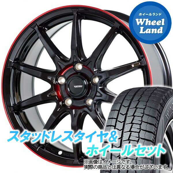 スズキ スイフトスポーツ ZC33S HOT STUFF Gスピード P-05R BK＆レッドクリア ダンロップ ウインターマックス WM02 195/45R17 17インチ スタッドレスタイヤ&ホイールセット 4本1台分