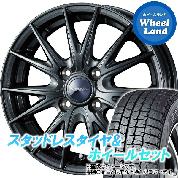 【5日(水)クーポンあり!!】【タイヤ交換対象】ダイハツ ミラジーノ L650系 WEDS ヴェルヴァ スポルト2 ディープメタル ダンロップ ウインターマックス WM02 145/80R13 13インチ スタッドレスタイヤ&ホイールセット 4本1台分