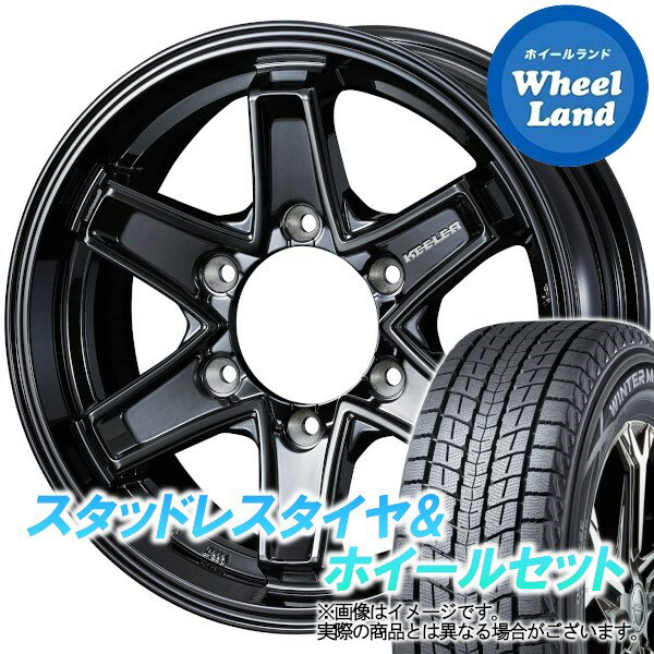 【15日(水)クーポンあり!!】【タイヤ交換対象】ミツビシ パジェロ V80,90系 WEDS キーラー タクティクス グロスブラック ダンロップ ウインターマックス SJ8+ 265/70R16 16インチ スタッドレスタイヤ&ホイールセット 4本1台分