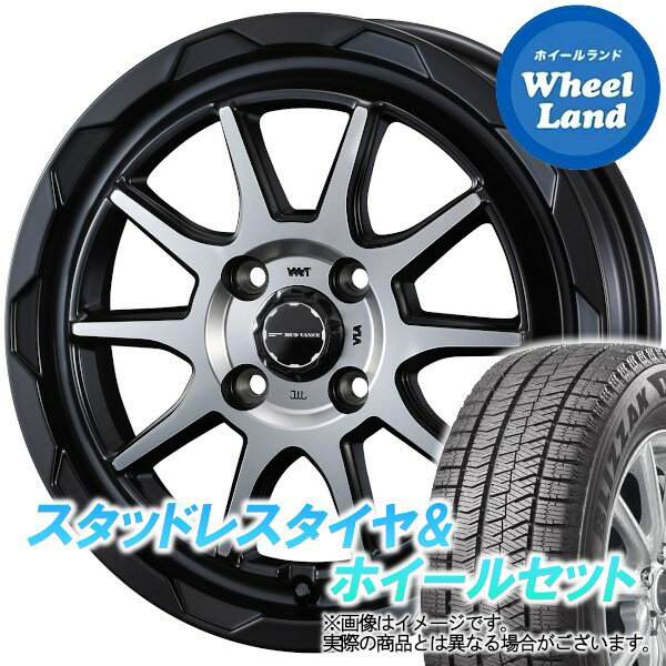 【1日(土)ワンダフル&クーポン!!】【タイヤ交換対象】ダイハツ ミラジーノ L650系 WEDS マッドヴァンス 06 マットブラックポリッシュ ブリヂストン ブリザック VRX2 155/65R14 14インチ スタッドレスタイヤ&ホイールセット 4本1台分