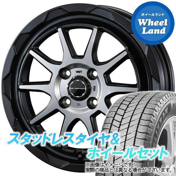 【20日(月)クーポンでお得!!】【タイヤ交換対象】ダイハツ ミラジーノ L650系 WEDS マッドヴァンス 06 マットブラックポリッシュ ブリヂストン ブリザック VRX3 155/65R14 14インチ スタッドレスタイヤ&ホイールセット 4本1台分