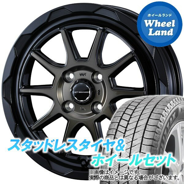 【20日(月)クーポンでお得!!】【タイヤ交換対象】ダイハツ タント エグゼ L450系 マッドヴァンス 06 BKポリッシュブロンズクリア ブリヂストン ブリザック VRX3 155/65R14 14インチ スタッドレスタイヤ&ホイールセット 4本1台分