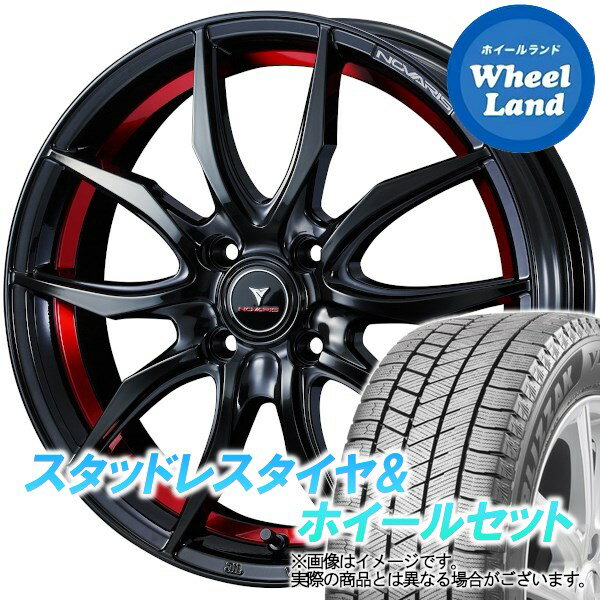 【1日(土)ワンダフル&クーポン!!】【タイヤ交換対象】ダイハツ ミラジーノ L650系 WEDS ノヴァリス ローグVF ピアノブラック/レッドライン ブリヂストン ブリザック VRX3 165/55R15 15インチ スタッドレスタイヤ&ホイールセット 4本1台分