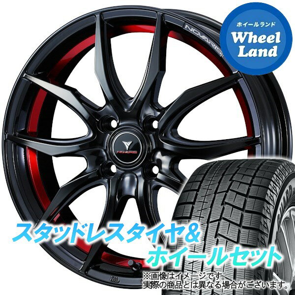 【20日(月)クーポンでお得!!】【タイヤ交換対象】ホンダ ライフ JC系 NA車 2WD WEDS ノヴァリス ローグVF ピアノブラック/レッドライン ヨコハマ アイスガード 6 IG60 165/55R14 14インチ スタッドレスタイヤ&ホイールセット 4本1台分