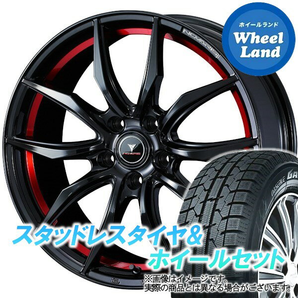 【20日(月)クーポンでお得!!】【タイヤ交換対象】トヨタ ヴォクシー　HV 80系 WEDS ノヴァリス ローグVF ピアノブラック/レッドライン トーヨー オブザーブ ガリットGIZ 215/45R17 17インチ スタッドレスタイヤ&ホイールセット 4本1台分